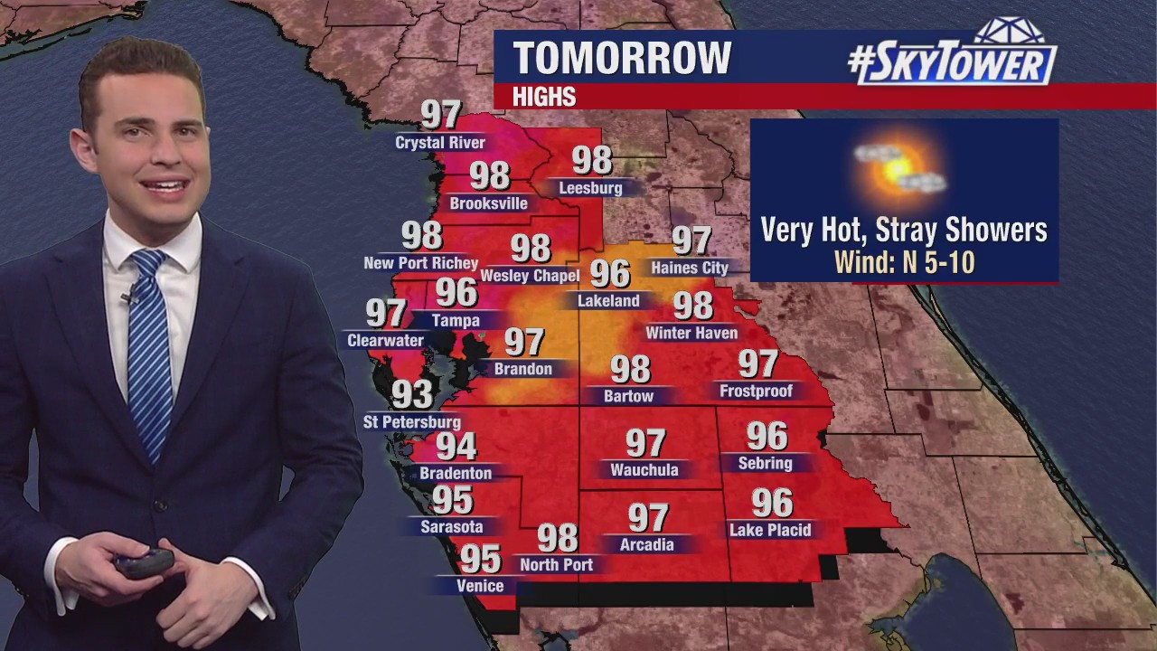 Tampa weather | Stray showers and hot temps | FOX 13 Tampa Bay