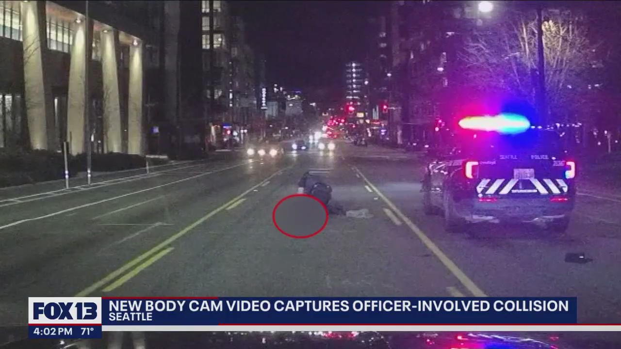 Newly released body cam footage shows SPD officer hit pedestrian