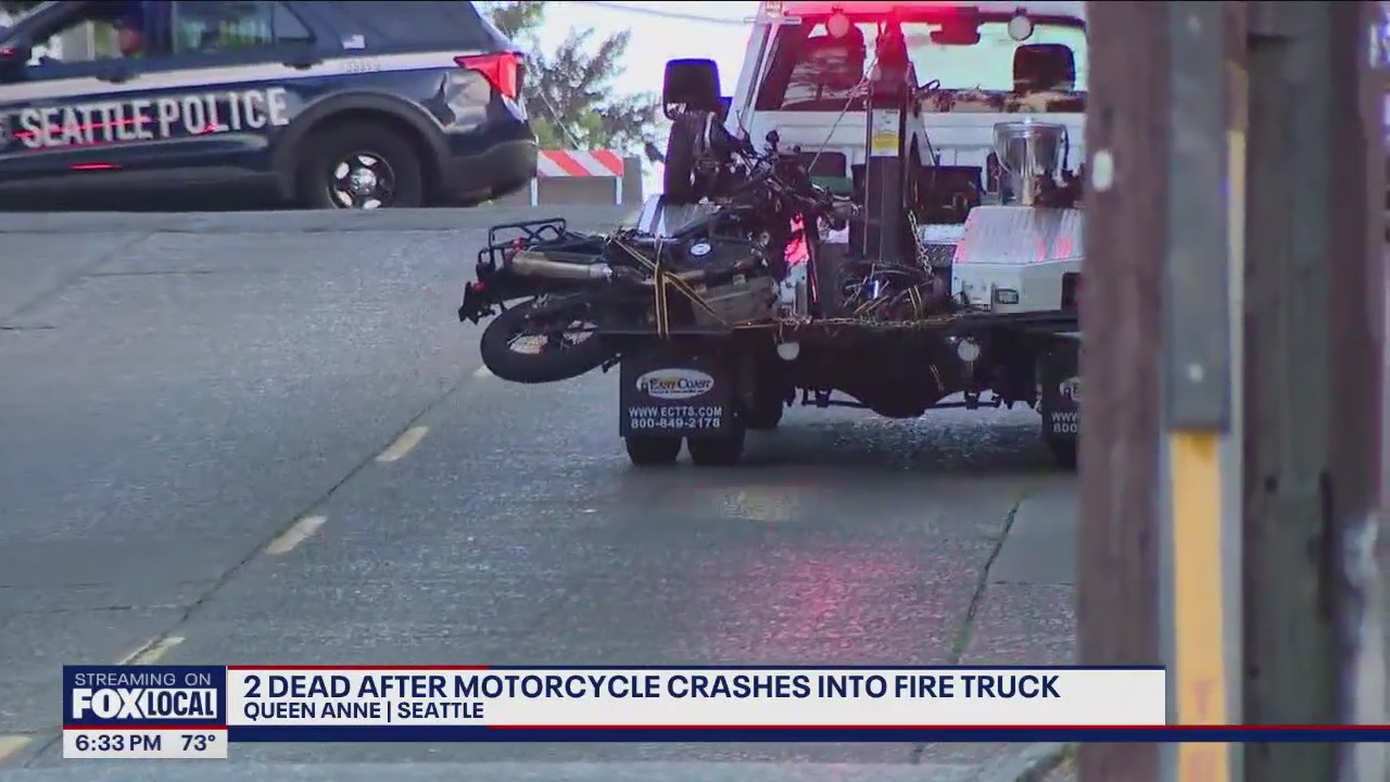 2 dead after motorcycle crashes into Seattle fire truck | FOX 13 Seattle