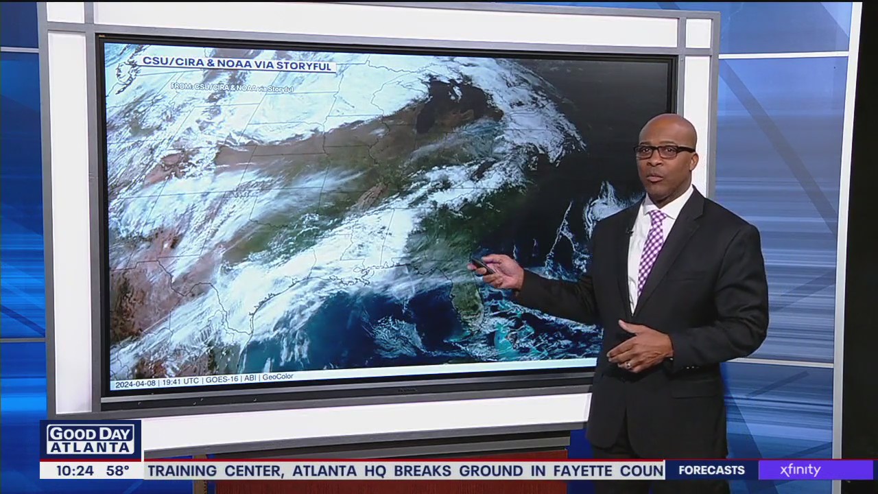 Solar eclipse seen from space