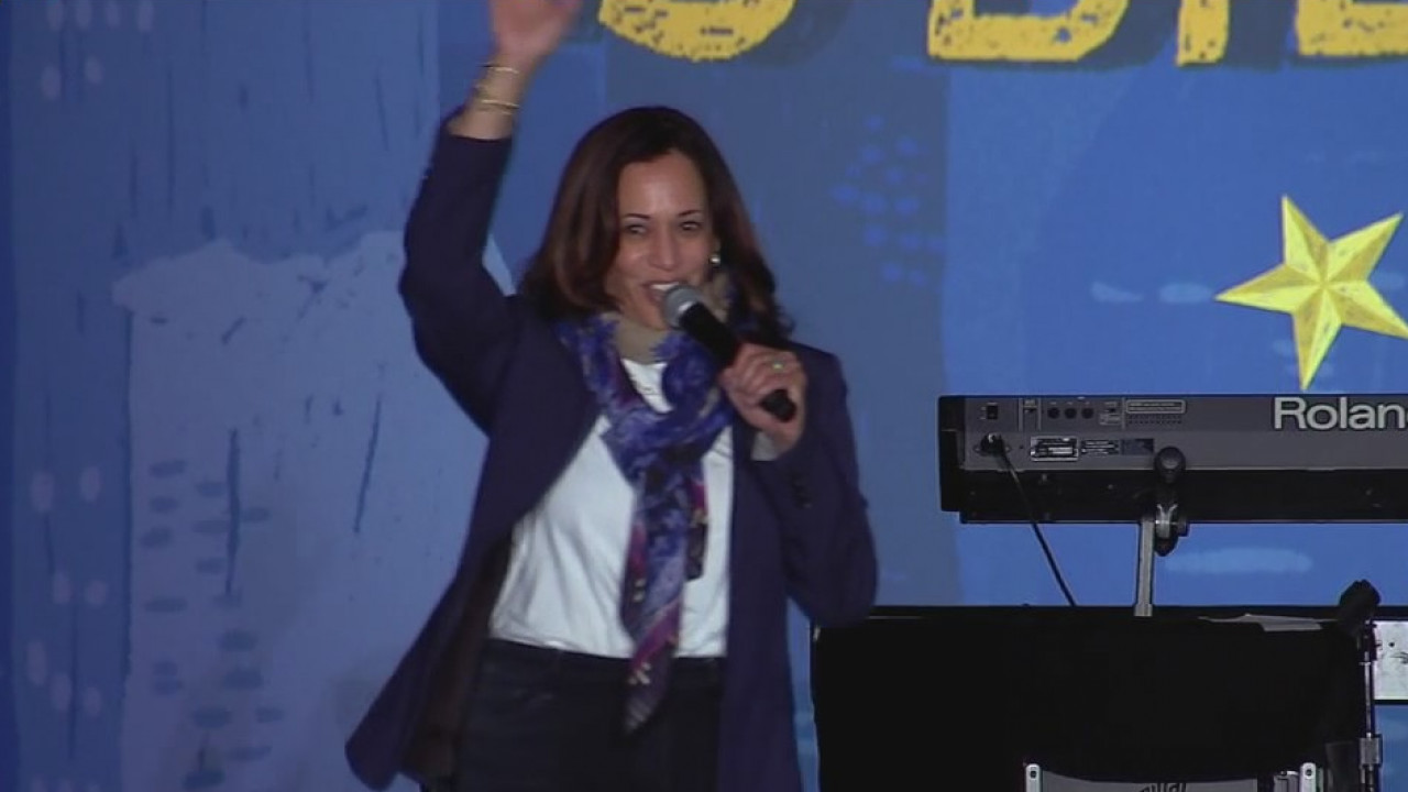 Vice presidential candidate Kamala Harris stops in Houston
