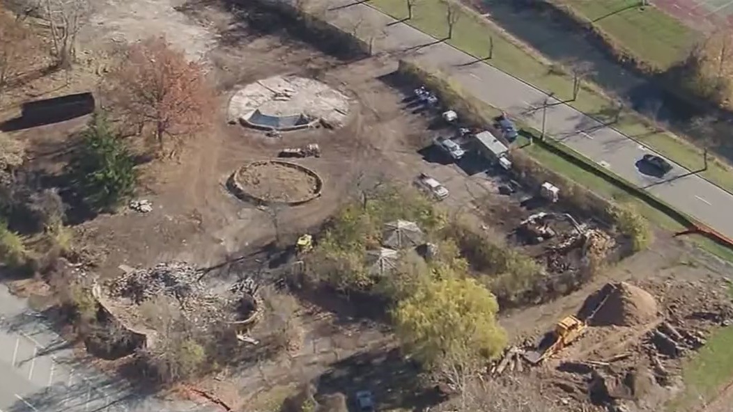 Remains of Belle Isle Zoo being demolished
