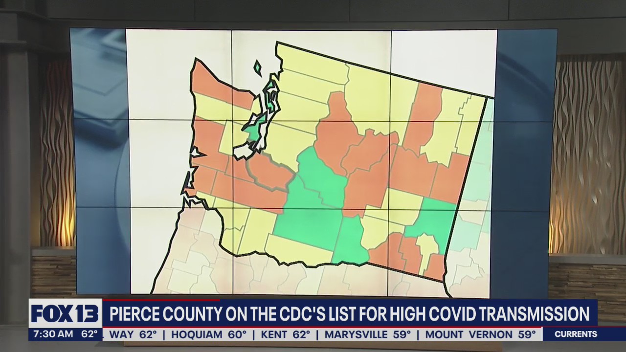 Pierce County on the CDC's list for high COVID transmission