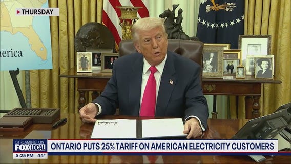 Ontario puts 25% tariff on American electricity customers