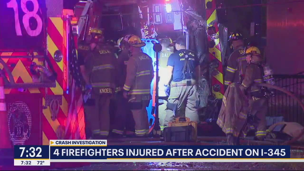 4 Dallas firefighters injured in crash