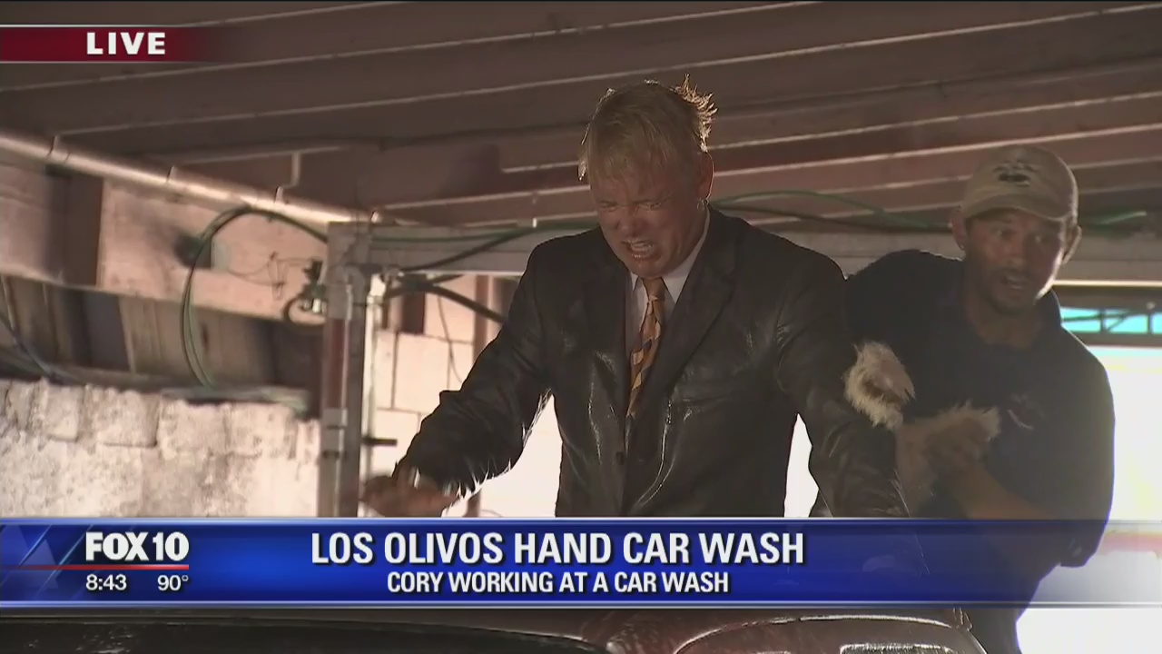 Cory gets cleaned at the car wash