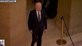 Former President Joe Biden pays respects to Hortman family