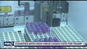 Counties with high virus cases voted for Trump