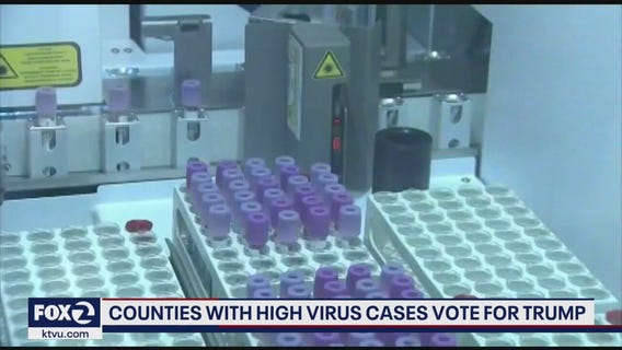 Counties with high virus cases voted for Trump