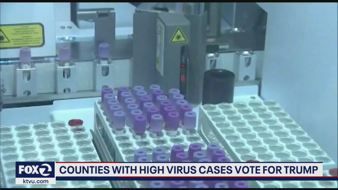 Counties with high virus cases voted for Trump