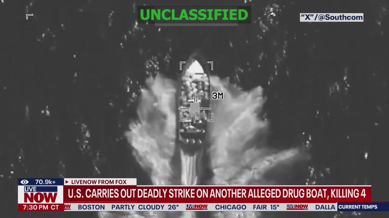 U.S. kills 4 in latest strike on alleged drug boat