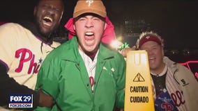 Phillies fans celebrate National League Championship outside the ballpark