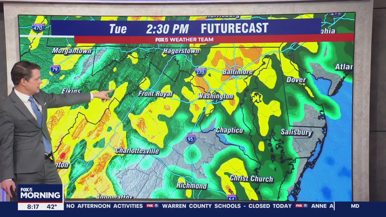 FOX 5 Weather forecast for Tuesday, January 9