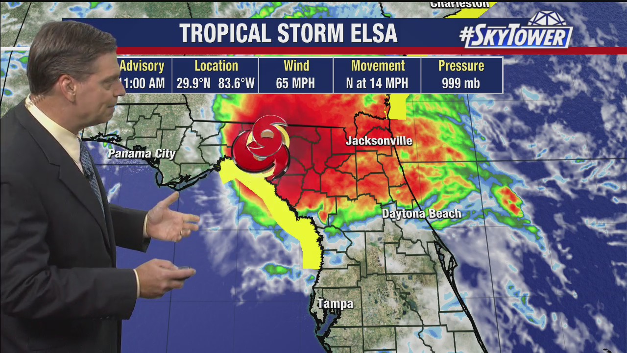 Tropical Storm Elsa Wednesday midday update