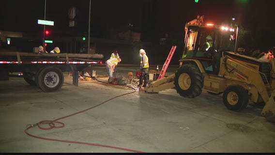 Water main break shuts Arroyo Parkway in Pasadena