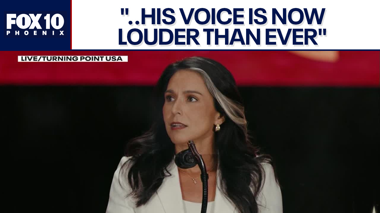 Tulsi Gabbard speaks at Charlie Kirk's memorial