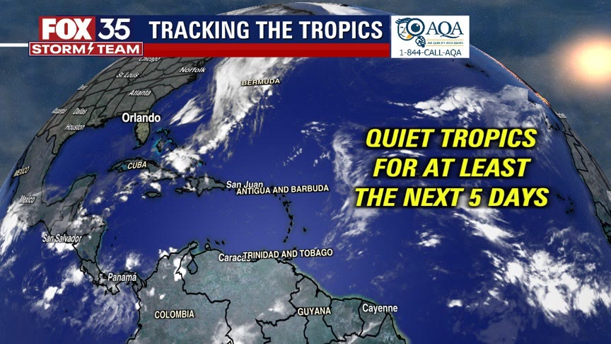 All quiet in the tropics for now