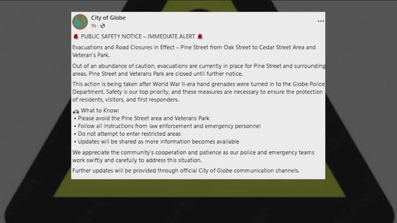 Parts of Globe evacuated due to hand grenades