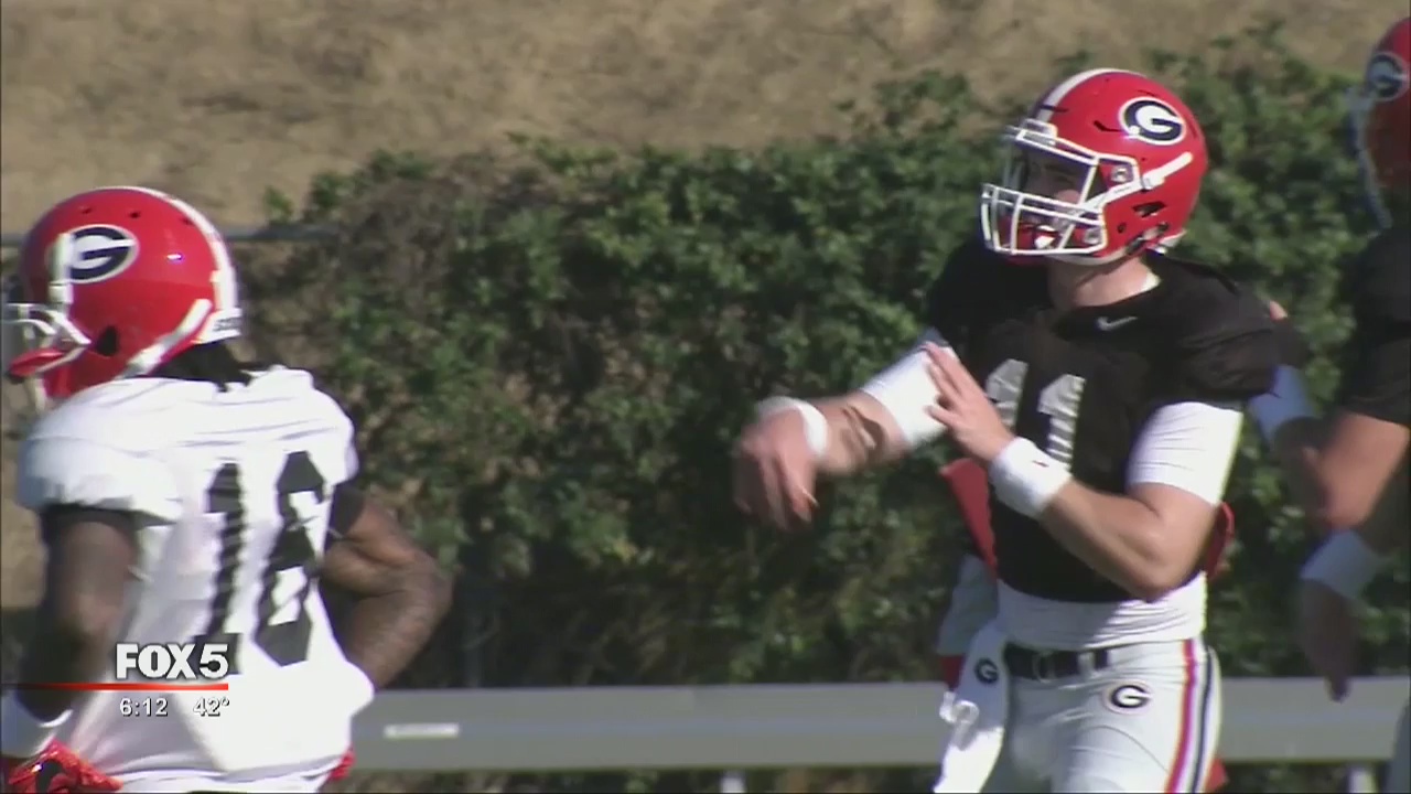 UGA practices before the Rose Bowl