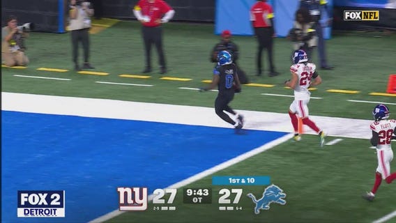 Jahmyr Gibbs overtime run leads Lions over Giants