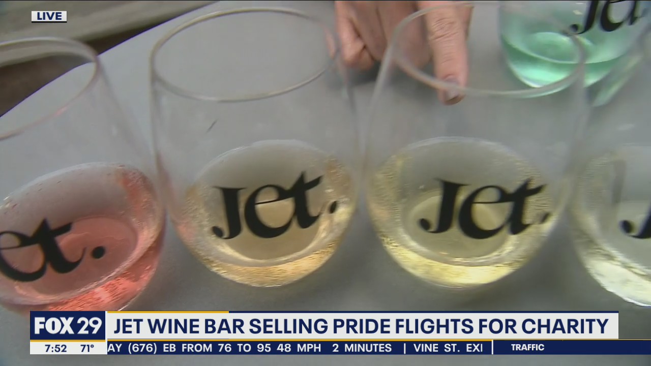 Jet Wine Bar selling Pride flights for charity