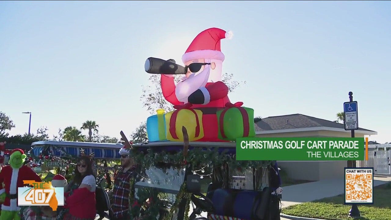 Christmas golf cart parade in The Villages