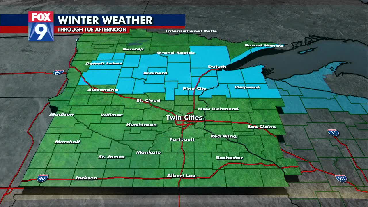 Twin Cities gets dash of snow Tuesday, Winter Weather Advisory up north