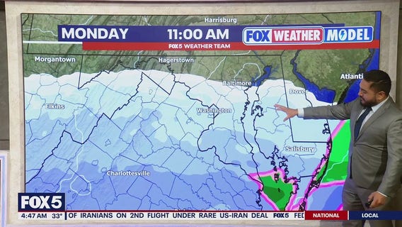 DC weather: Chance of flurries Monday across parts of DMV
