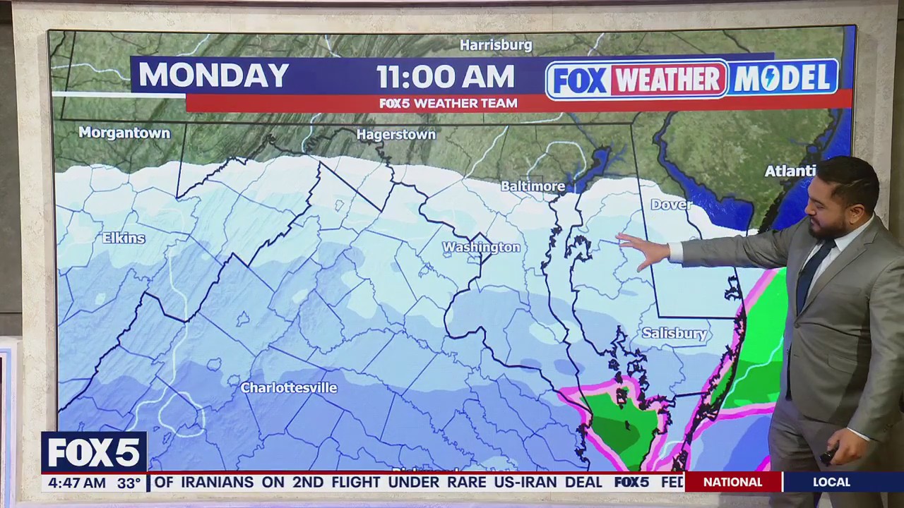 DC weather: Chance of flurries Monday across parts of DMV