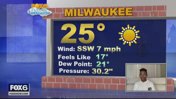 12-year-old Cavione helps with the weather