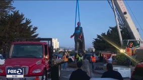 Columbus statue removed at Coit Tower