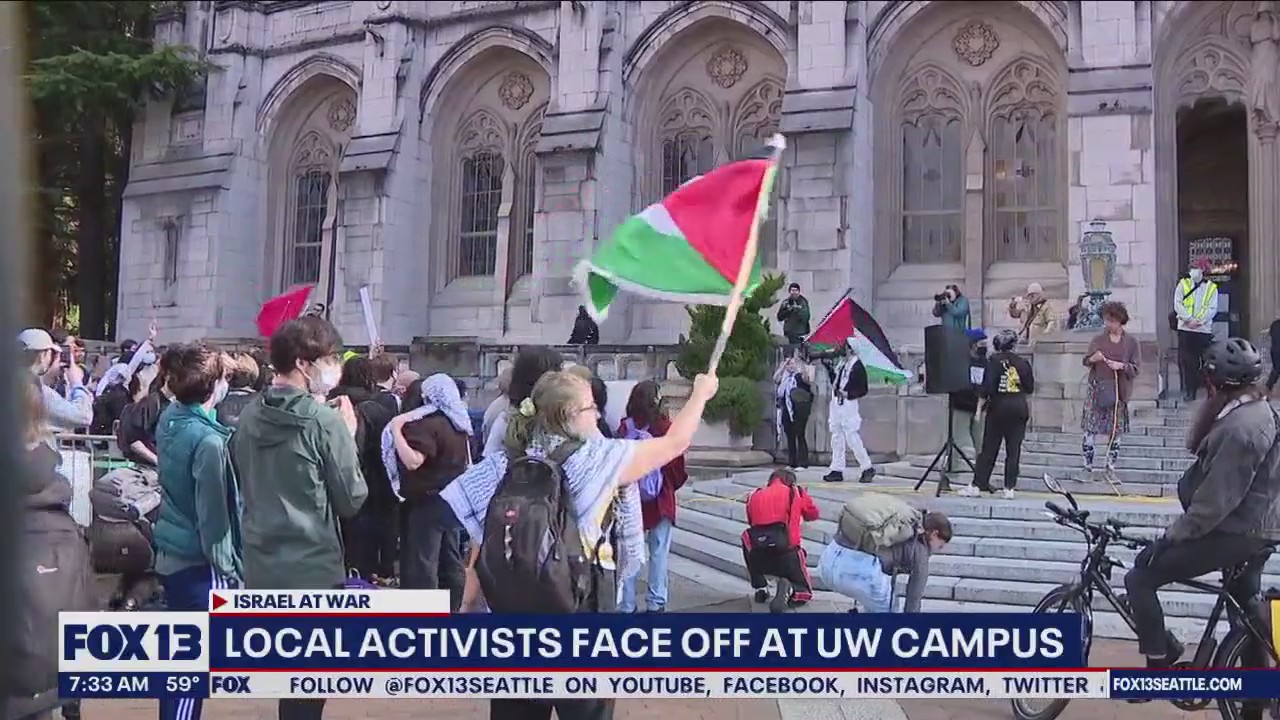 Tensions flare during pro-Palestine rally on University of Washington campus