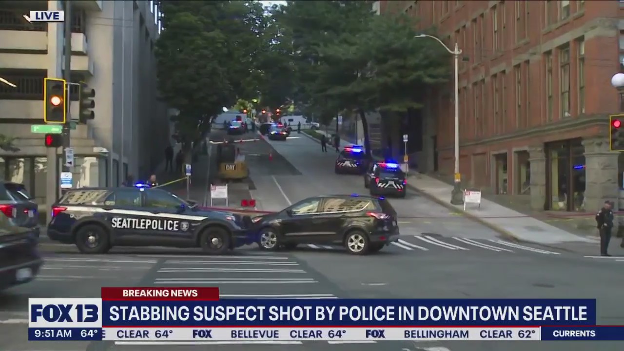 Police shoot stabbing suspect in Downtown Seattle