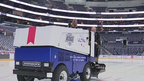 LA Kings' crew gets the rink ready for season opener