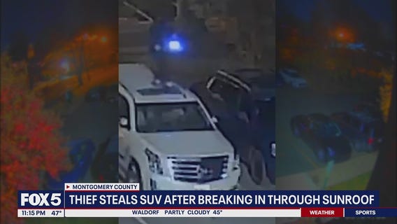 Suspect wanted after climbing through sunroof to steal car