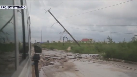 Returning home after helping Jamaica