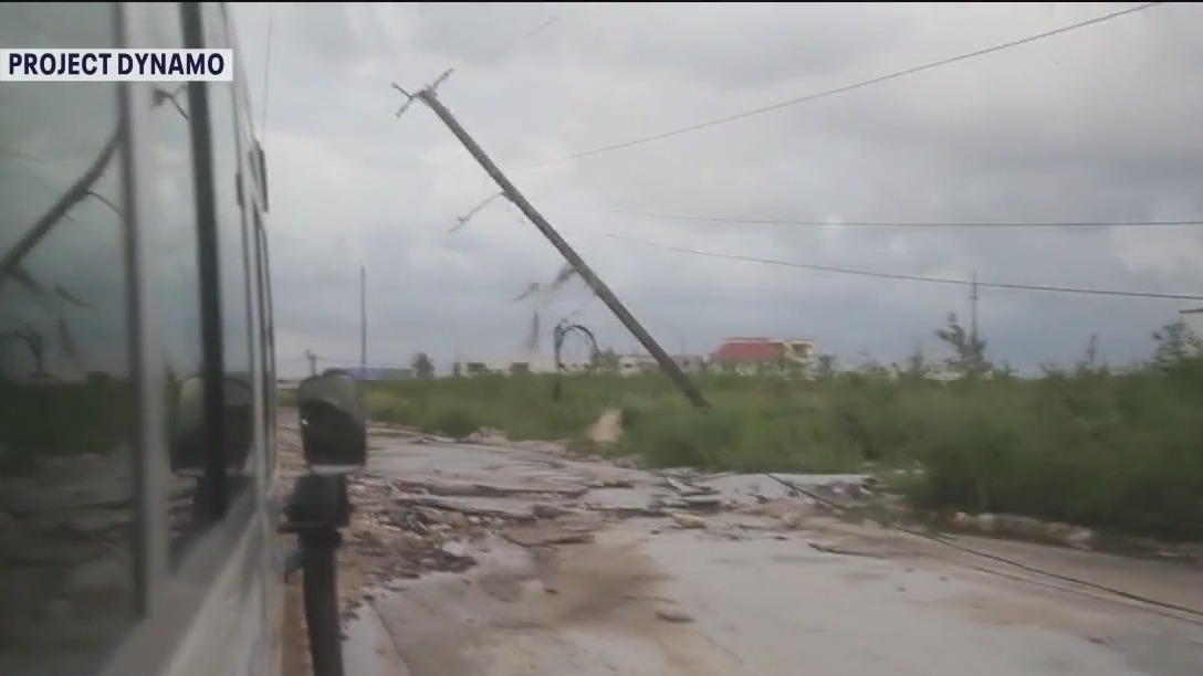 Returning home after helping Jamaica