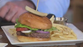 Wine pairs well with Vino Venue's burger