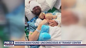 Missing man found unconscious at transit center