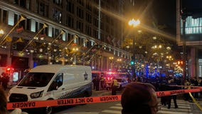 Video shows Chicago police respond to reported downtown shooting