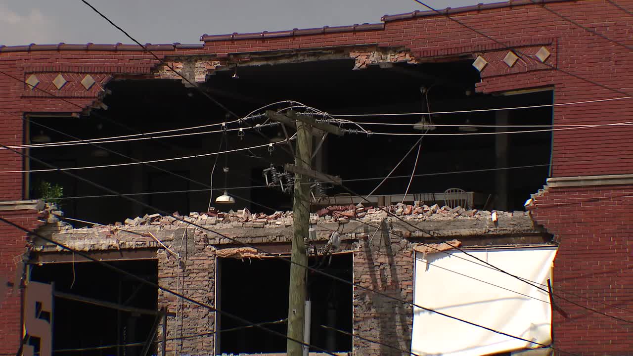 Partial building collapse at Detroit's Eastern Market