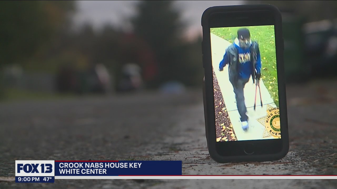 Crook uses bolt cutters to steal house key from lock box on family's front door