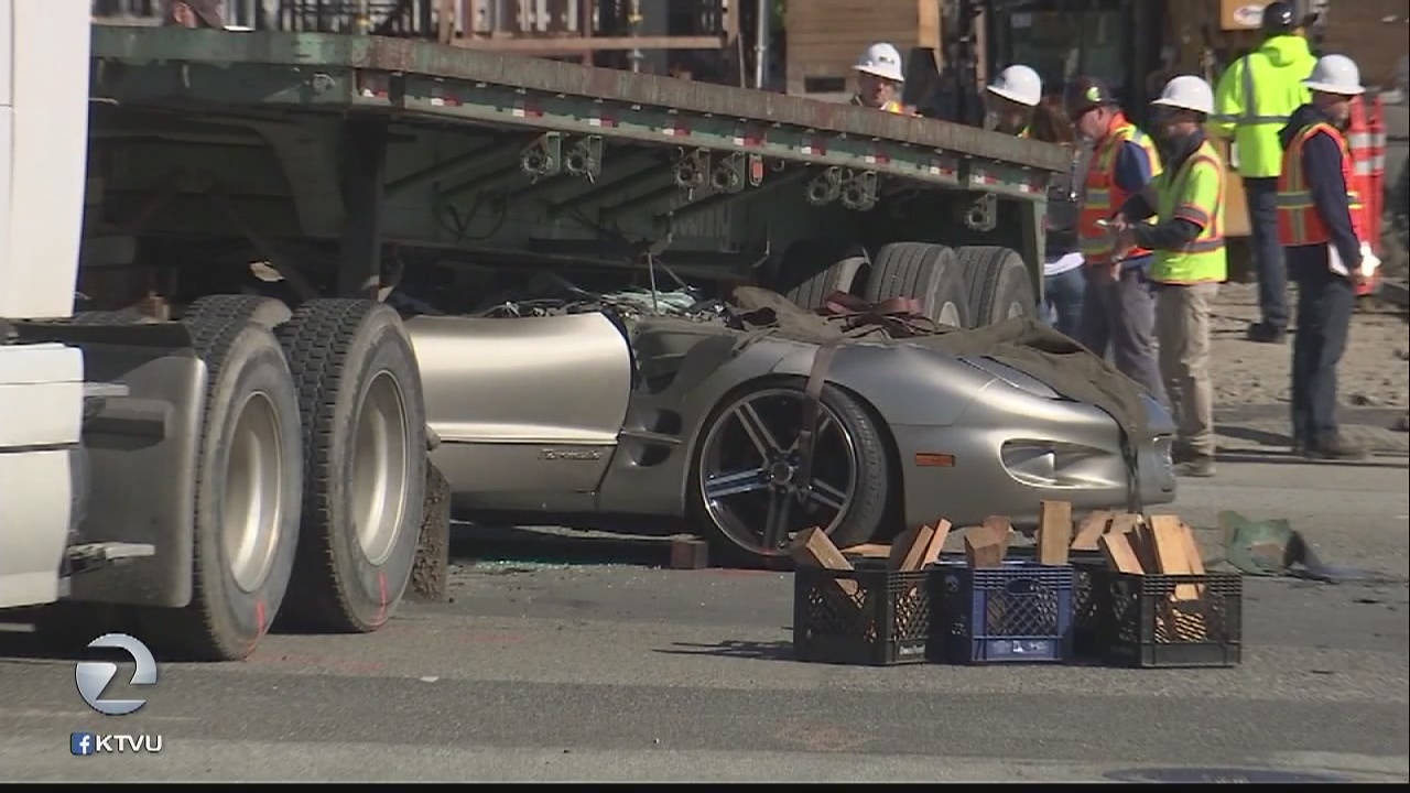 Driver dies during car, flatbed truck crash