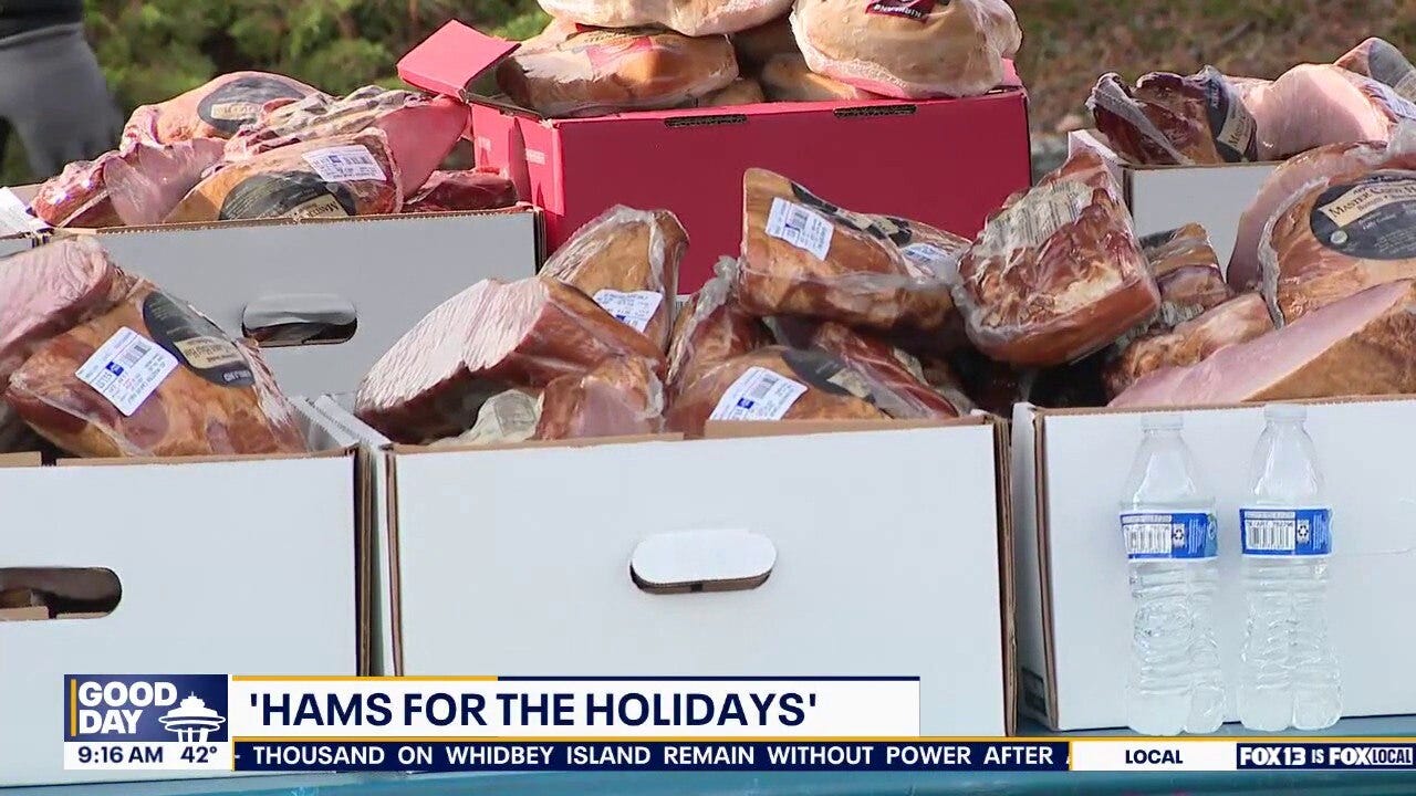 Hundreds of hams distributed to families in need during Tacoma holiday event