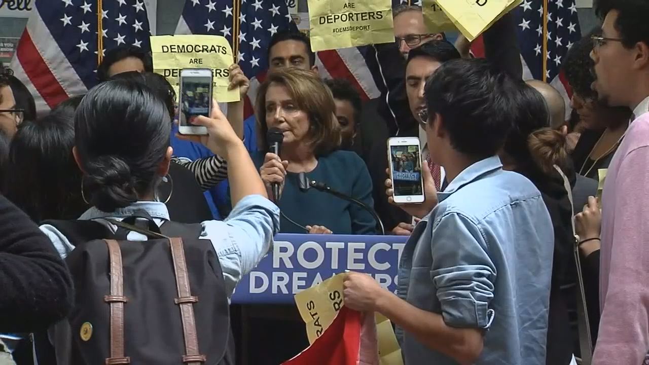 Pelosi leaves San Francisco event after young immigrants shout her down at podium
