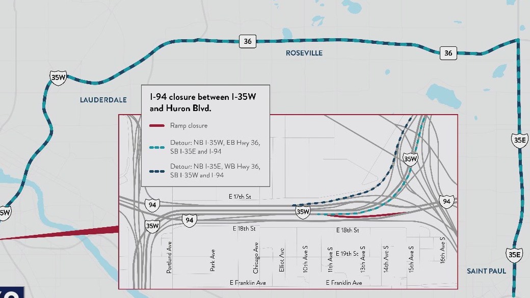 Busy stretch of I-94 shutting down for weekend