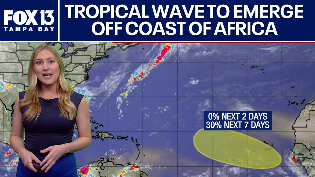 Tropical wave to emerge off coast of Africa