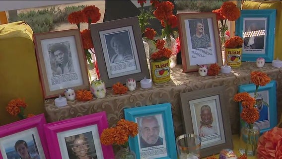 D�a de Muertos art installation at Grand Park