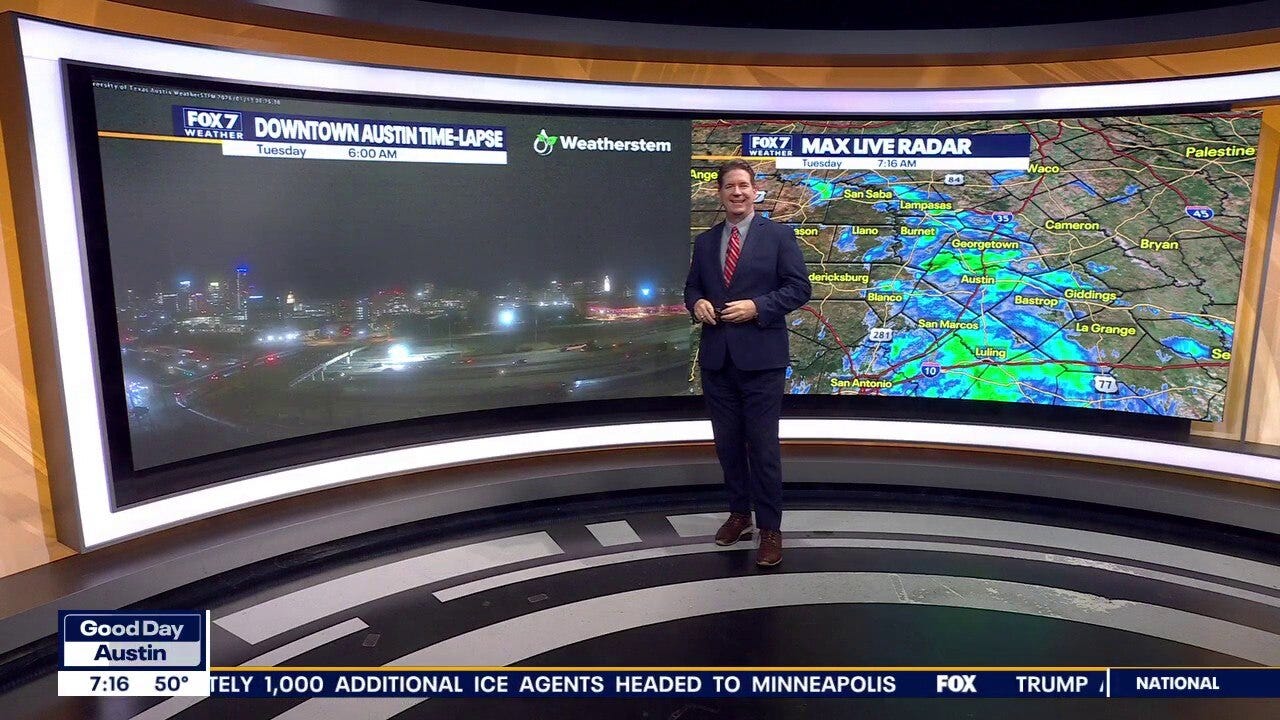 Austin weather: Spotty light rain