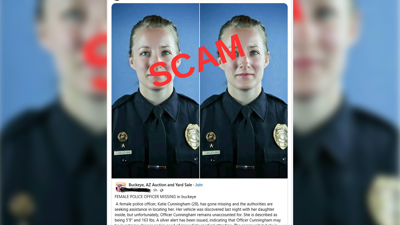Buckeye PD warn about missing officer scam post